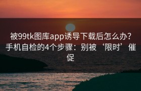 被99tk图库app诱导下载后怎么办？手机自检的4个步骤：别被‘限时’催促