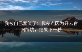 我被自己蠢笑了：我差点因为开云官网踩坑，结果下一秒