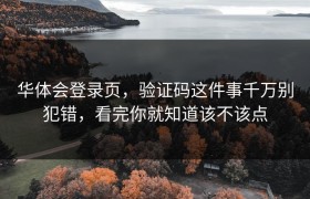 华体会登录页，验证码这件事千万别犯错，看完你就知道该不该点