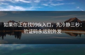 如果你正在找99tk入口，先冷静三秒：验证码永远别外发