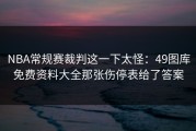 NBA常规赛裁判这一下太怪：49图库免费资料大全那张伤停表给了答案