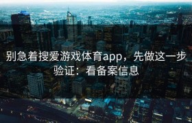 别急着搜爱游戏体育app，先做这一步验证：看备案信息