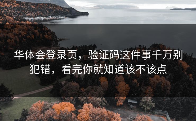 华体会登录页，验证码这件事千万别犯错，看完你就知道该不该点